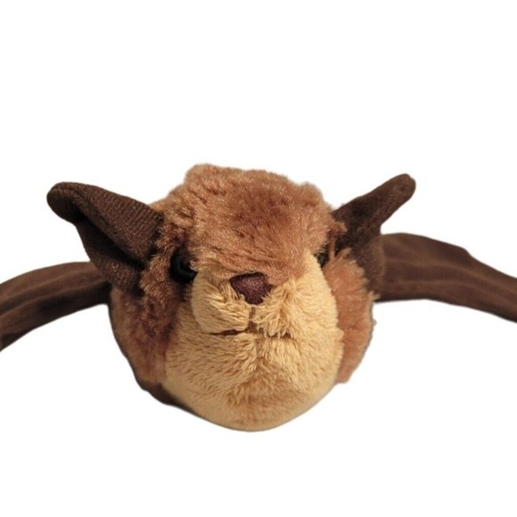 Wildlife Artist Brown Bat Stuffed Plush Animal Soft Winged Toy 7 x 15 inch - Picture 2 of 8